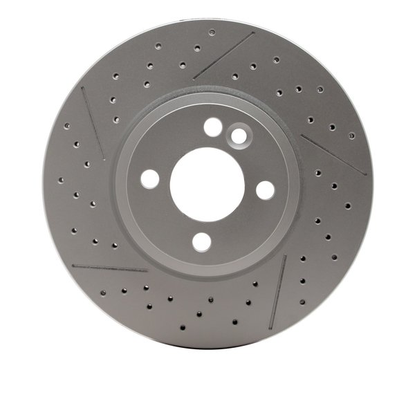 Dynamic Friction Co GEOSPEC Coated Rotor - Drilled and Slotted, Geospec Coated, Front 634-32006